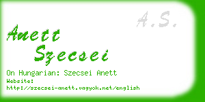 anett szecsei business card